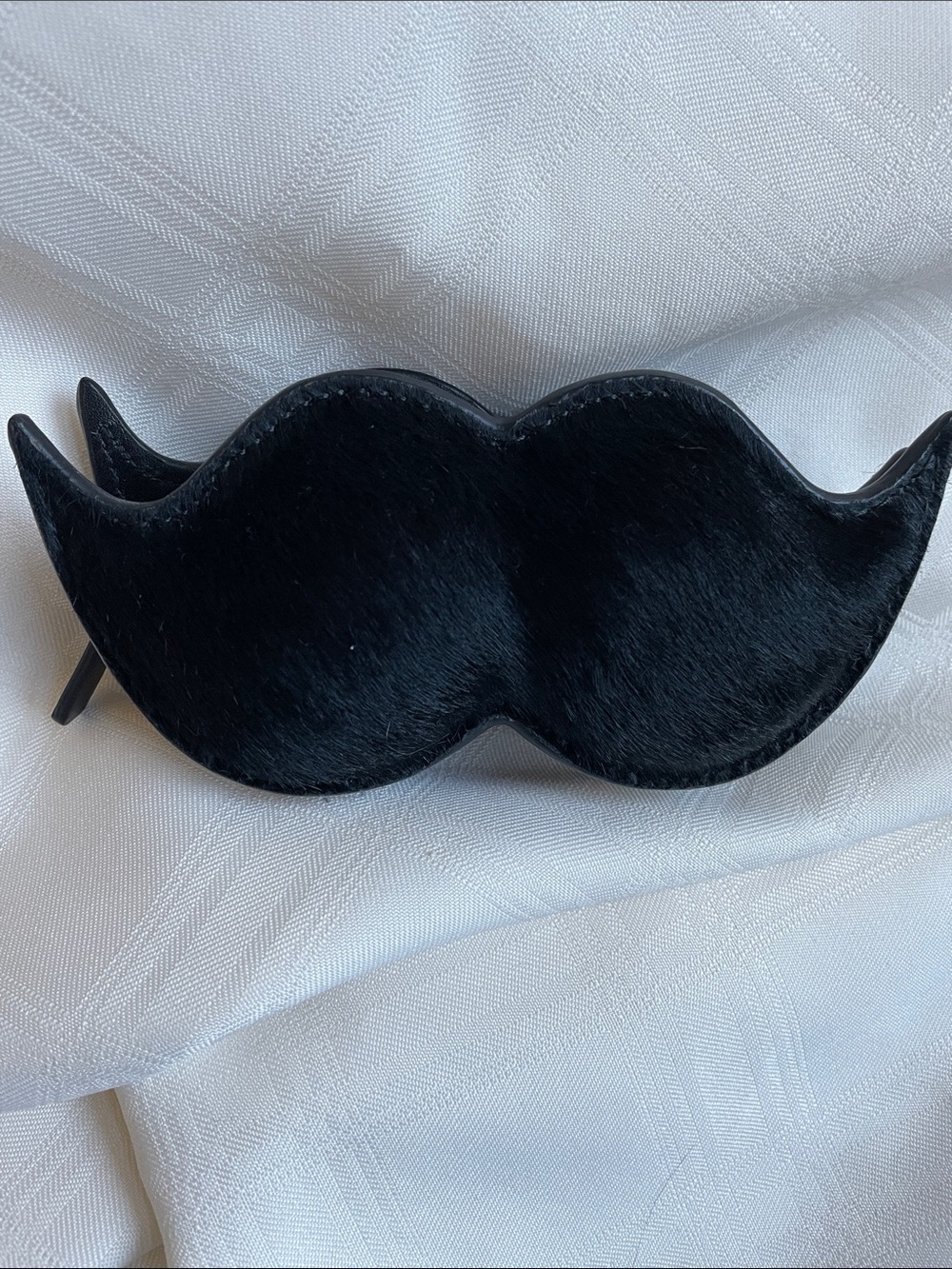 Kate Spade Black Faux Fur Mustache Coin Purse